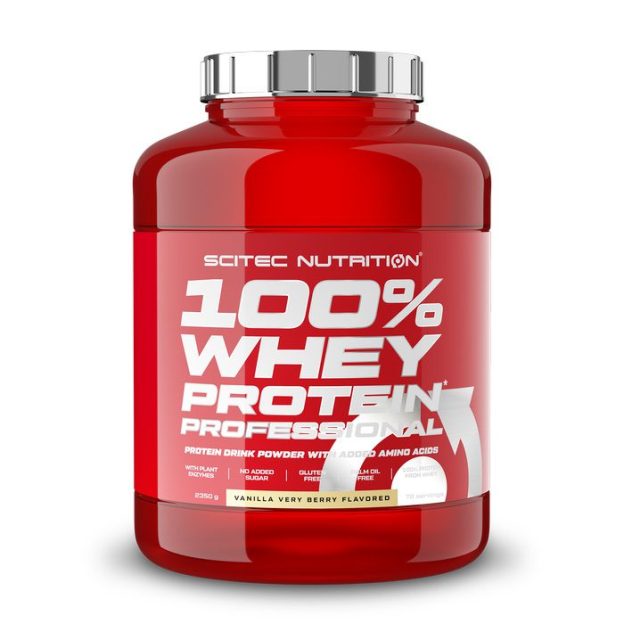Scitec 100% Whey Protein Professional Išrūgų baltymai vanilės ir uogų skonio