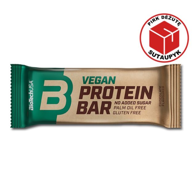 BioTech Vegan Protein Bar veganiškas baltyminis batonėlis šokolado skonio