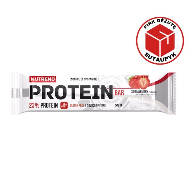 Nutrend Protein Bar baltyminis batonėlis braškių skonio