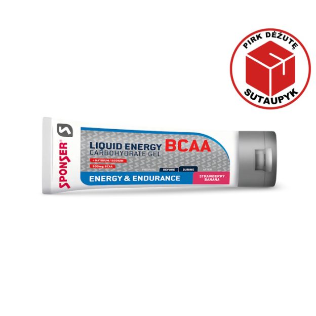 Sponser Liquid Energy BCAA energetinis gelis braškių ir bananų skonio