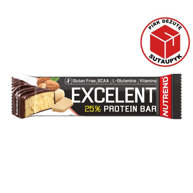 Nutrend Excelent Protein Bar baltyminis batonėlis marcipanų migdolų skonio