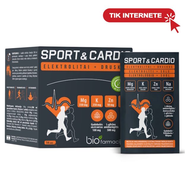 biofarmacija Sport&Cardio N14 ekologiškas angliavandenių ir elektrolitų kompleksas širdžiai ir ištvermei