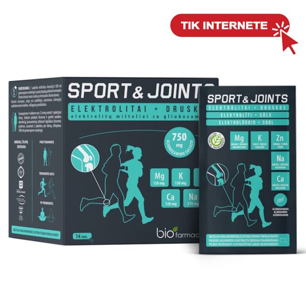 biofarmacija Sport&Joints N14 angliavandenių ir elektrolitų kompleksas su gliukozaminu