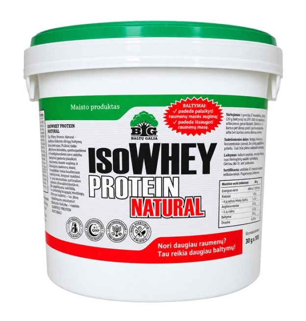 Išrūgų baltymai „Baltų Galia Iso Whey Protein Natural“ Išrūgų baltymai „Baltų Galia Iso Whey Protein Natural“