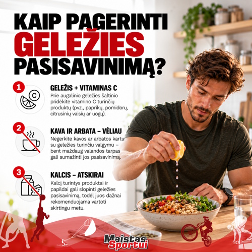 Kaip pagerinti geležies pasisavinimą?
